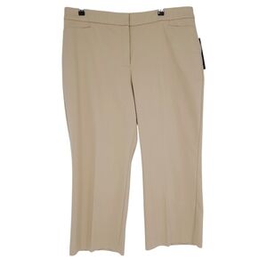 Investments Straight Ankle Dress Pants Cream High Rise Tummy Control Business 18